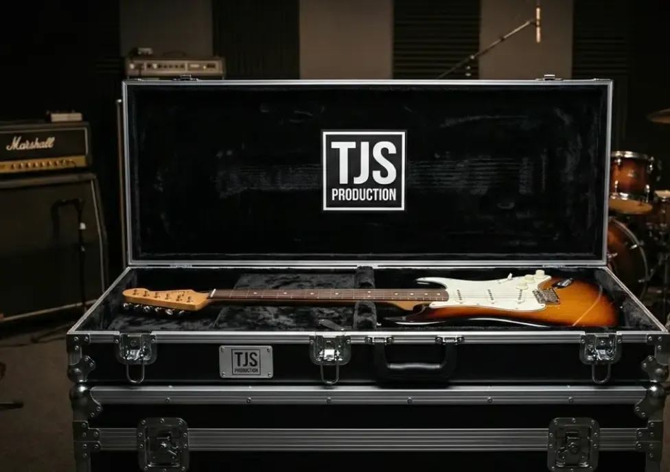 Hardcase custom untuk gitar elektrik dengan interior berlapis