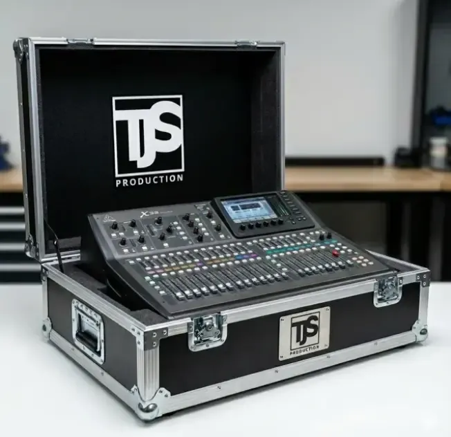 Flightcase custom untuk mixer audio digital dengan tutup yang bisa dilepas
